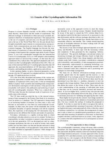 International Tables for Crystallography Volume G: Definition and exchange of crystallographic data