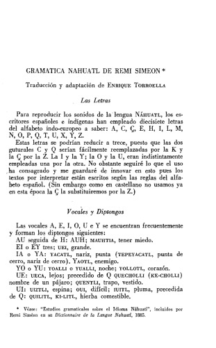 Gramática nahuatl de Remi simeon