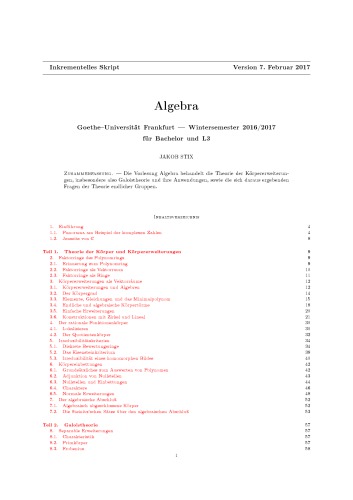 Algebra [Lecture notes]