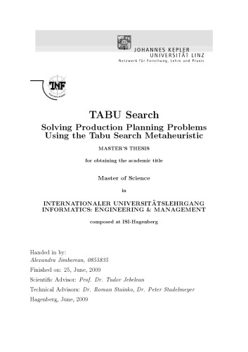 Solving Production Planning Problems Using the Tabu Search Metaheuristic