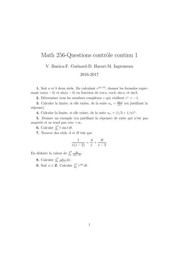 Analyse de Fourier pour la physique, L2, Orsay, 2016/2017