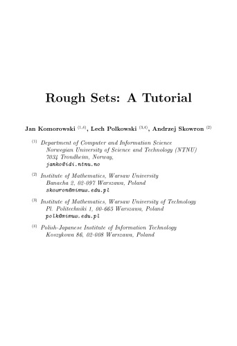 Rough Sets Tutorial