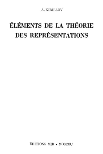 Eléments de la théorie des représentations