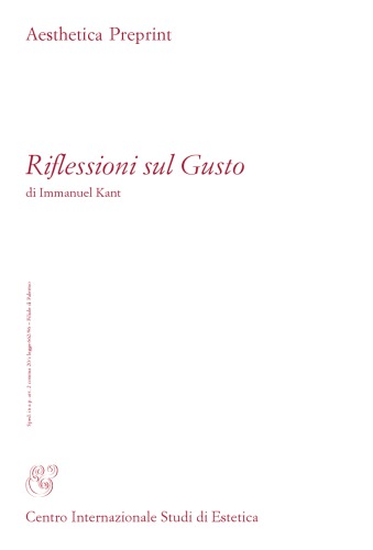 Riflessioni sul gusto