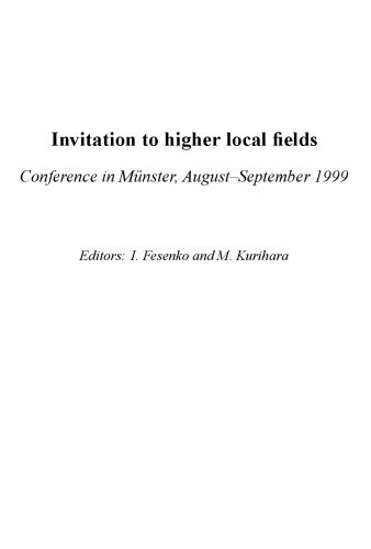 Invitation to higher local fields. Conf. in Munster, 1999