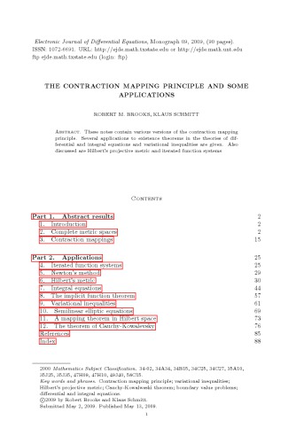 The contraction mapping principle and some applications