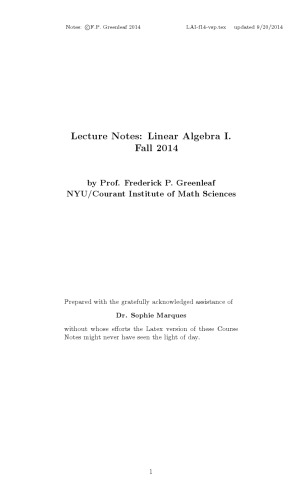 Linear algebra I and II