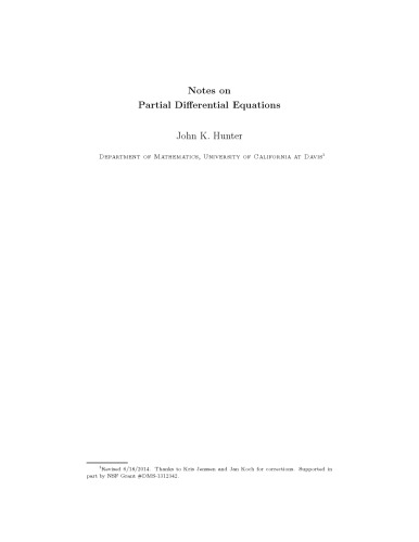 Notes on partial differential equations