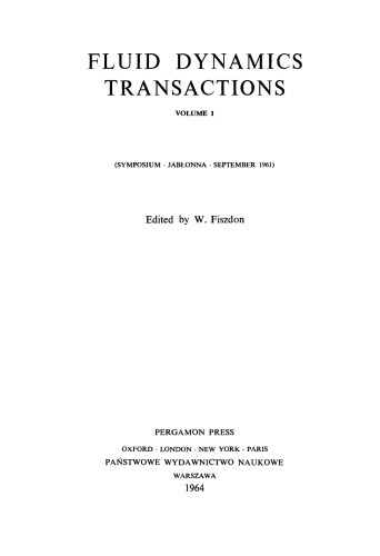 Fluid Dynamics Transactions: Symposium · Jablona · September 1961 vol 1