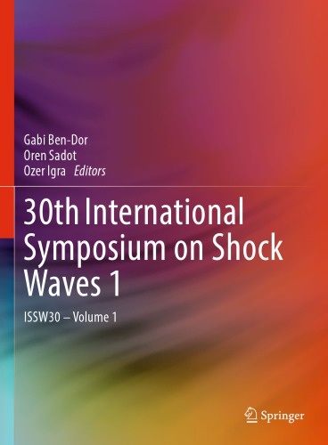 30th International Symposium on Shock Waves 1 : ISSW30 - Volume 1