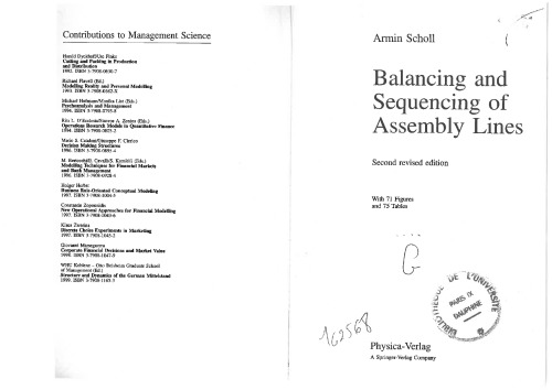 Balancing and Sequencing of Assembly Lines