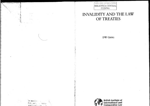 Invalidity and the Law of Treaties