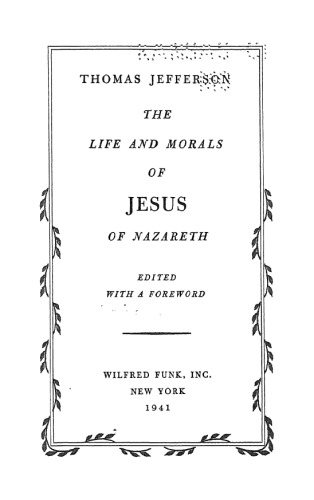 The Life and Morals of Jesus of Nazareth