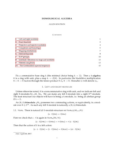 Homological algebra [lecture notes]