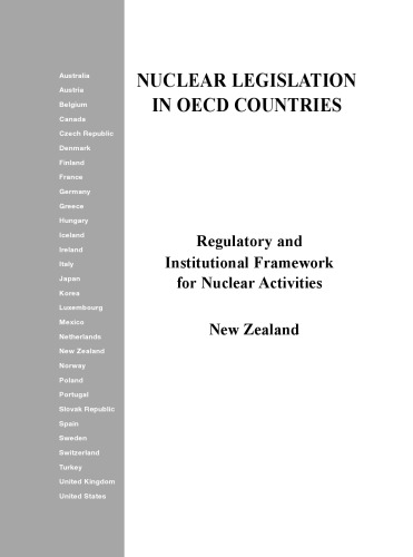 Regulatory and institutional framework for nuclear activities. New Zealand.