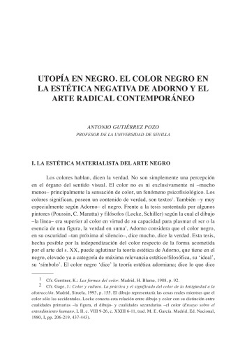 Utopía en negro. El color negro en la estética negativa de Adorno y el arte radical contemporáneo