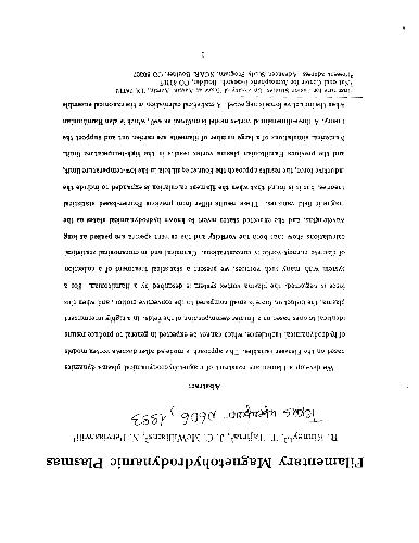 Filamentary magnetohydrodynamic Plasmas
