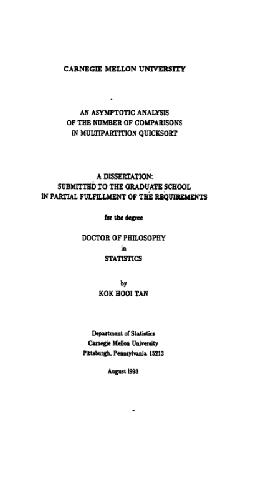 an asymptotic analysis of the number of comparisons in multipartition quicksort