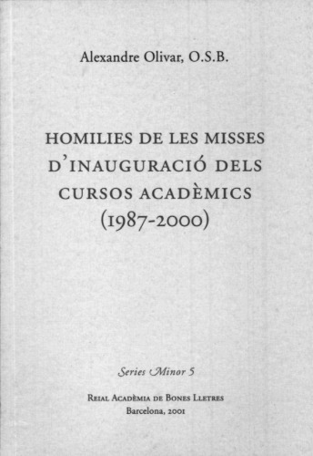 Homilies de les misses d’inauguració dels cursos acadèmics (1987-2000)