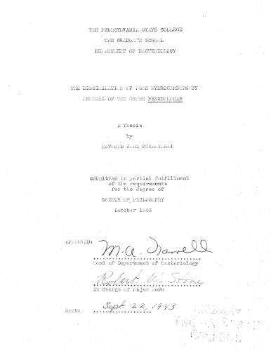 The Dissimilation of Pure Hydrocarbons by Members of the Genus THE DISSIMILATION OF PURE HYDROCARBONS BY MEMBERS OF THE GENUS PSEUDOMONASPseudomonas [thesis]