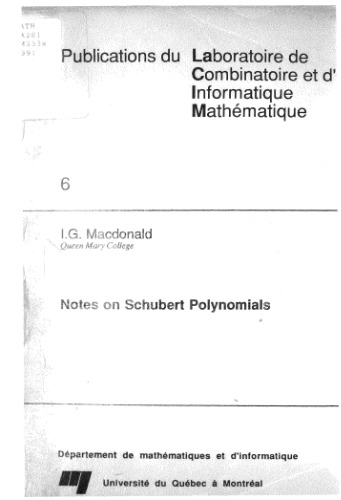 Notes on Schubert polynomials