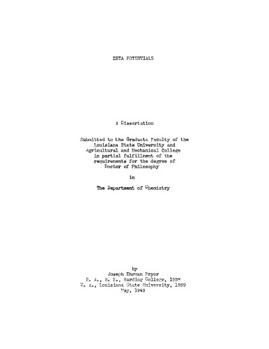 Zeta potentials