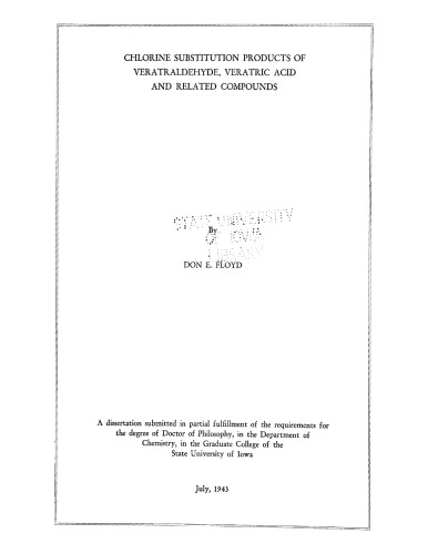 Chlorine Substitution Products of Veratraldehyde, Veratric Acid, and Related Compounds