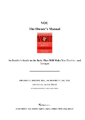 You - The Owner Manual - Inside your Body