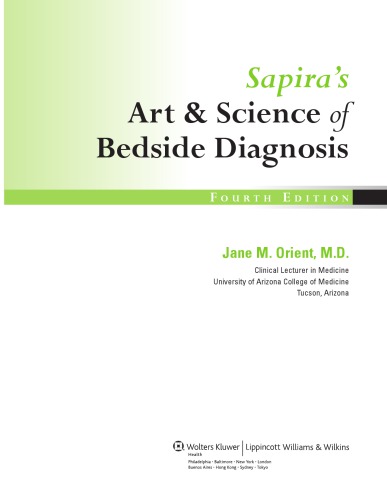 Sapira’s Art & Science of Beside Diagnosis