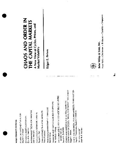 Chaos and order in the capital markets: a new view of cycles, prices, and market volatility