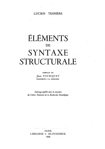 Éléments de syntaxe structurale