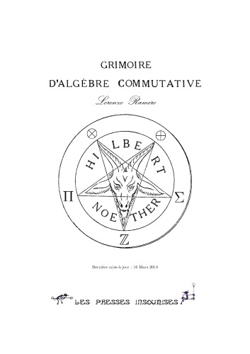 Grimoire d’algèbre commutative