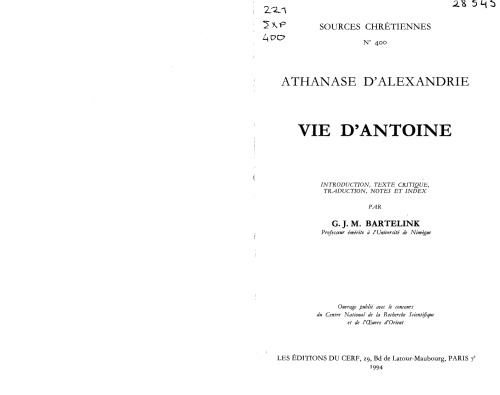 Vie d’Antoine