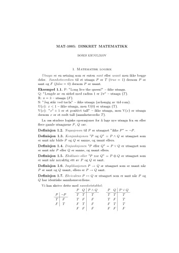 Diskret Matematikk [lecture notes]