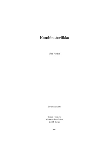 Kombinatoriikka [lecture notes]