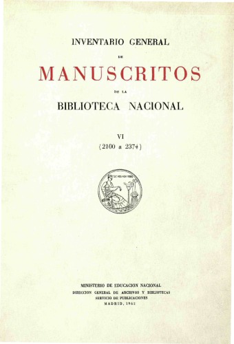 Inventario general de los manuscritos de la Biblioteca nacional