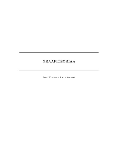 Graafiteoriaa [lecture notes]