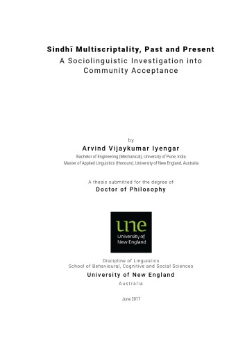 Sindhī Multiscriptality, Past and Present. A Sociolinguistic Investigation into Community Acceptance