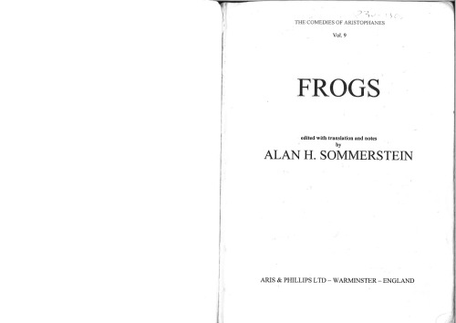 Aristophanes: Frogs