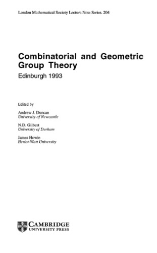 Combinatorial and geometric group theory, Edinburgh 1993 (bad pages)