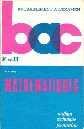 Mathématiques : bac F et H