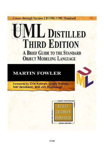 UML Distilled: A Brief Guide to the Standard Object Modeling Language (2nd Edition)