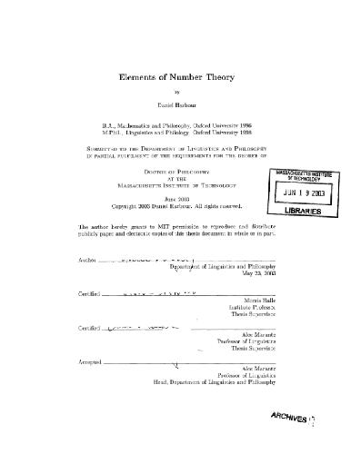 Elements of number theory (in language)