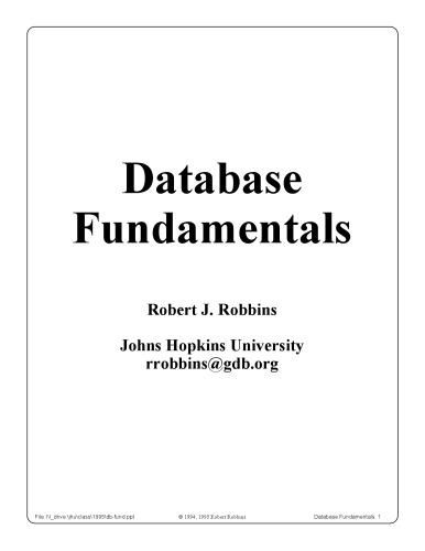 Database Fundamentals