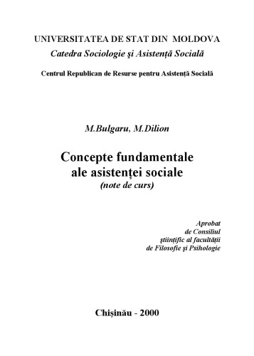 Concepte fundamentale ale asistenței sociale