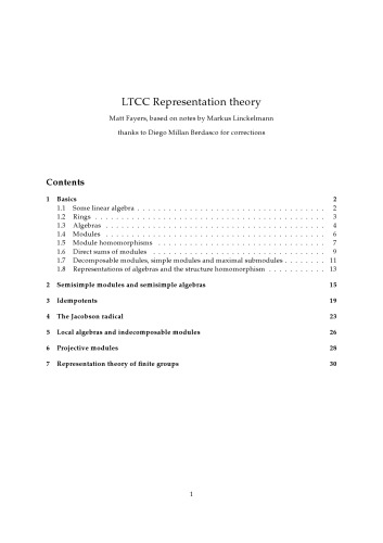 LTCC Representation theory [lecture notes]