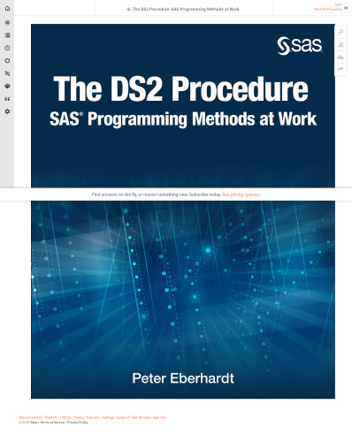 The DS2 procedure : SAS programming methods at work