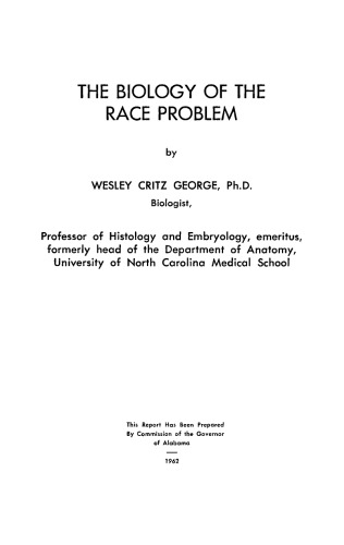 The Biology of the Race Problem