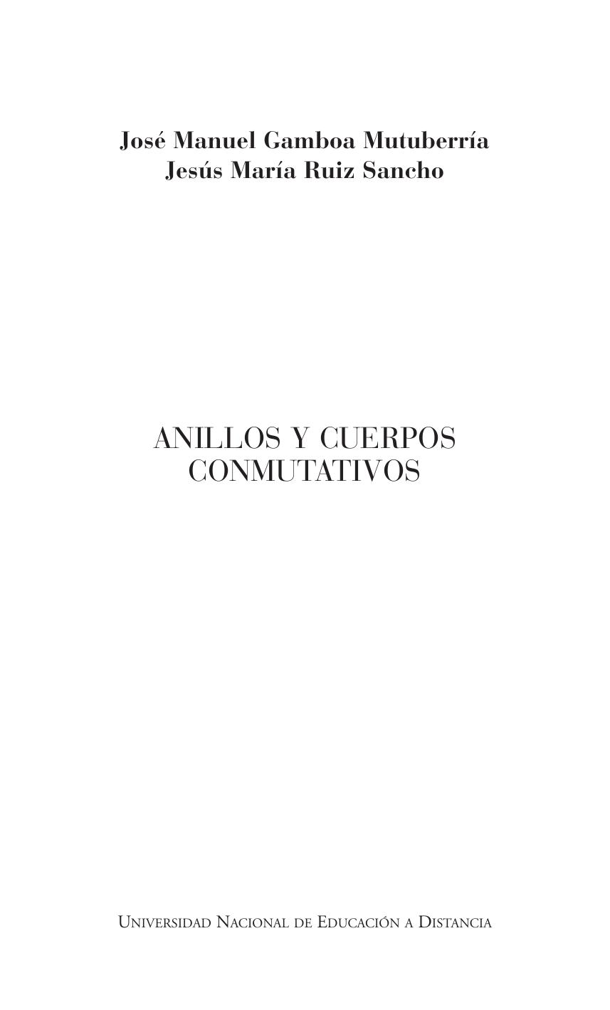 Anillos y cuerpos conmutativos