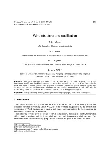 Wind structure and codification [article]